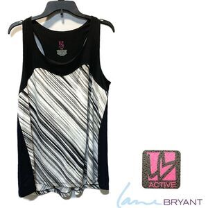 NWT Lane Bryant Active Razorback black white tank top size 14/16